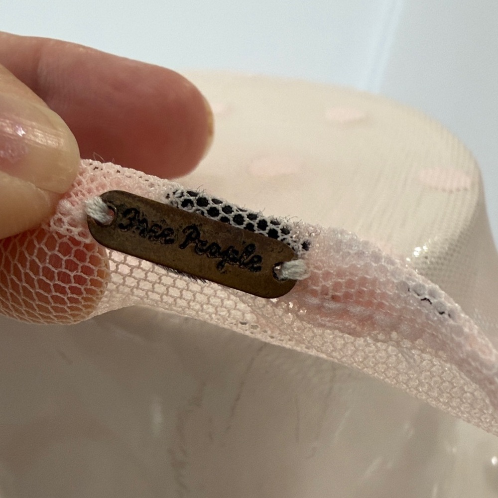 Sheer Pink Polka Dot Ruffle Blouse from Free People - Picture 2 of 7